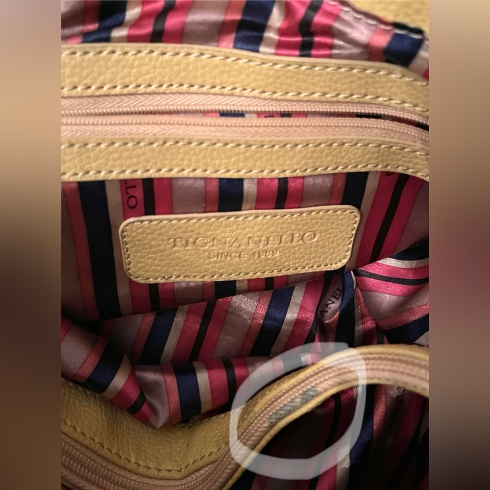 Tignanello Yellow Leather Women's Hand Bag - Picture 8 of 12